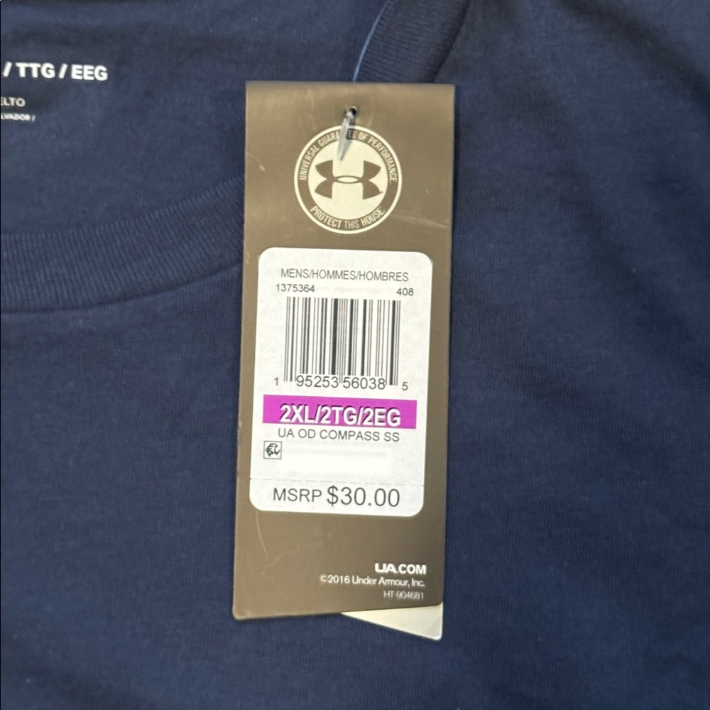 Under Armour Mountain Hiking Engineered for the Outdoors Blue T-Shirt Men’s 2XL - Picture 9 of 9